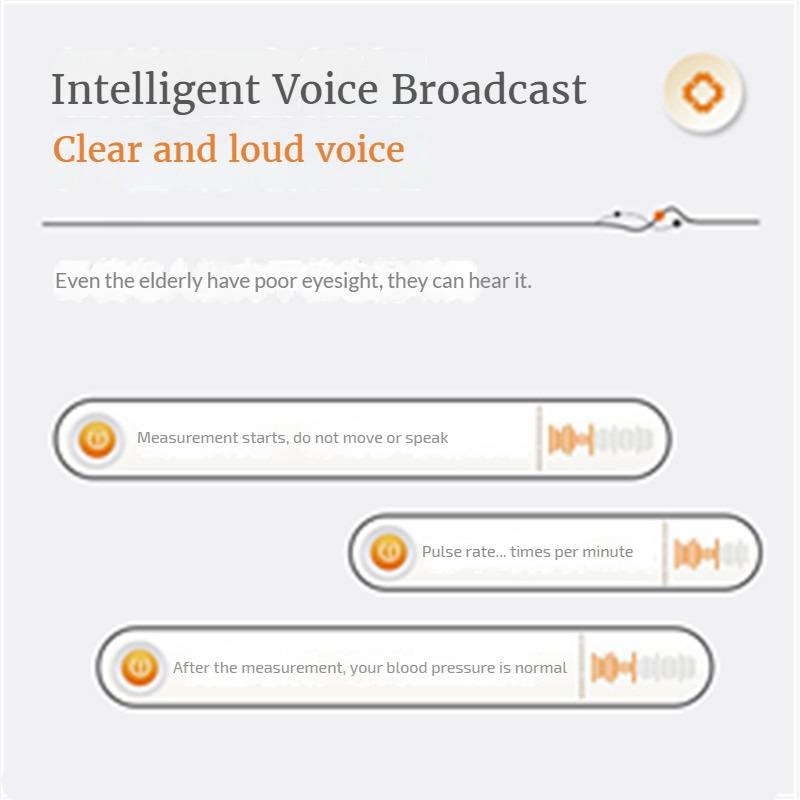 Large Screen Arm Blood Pressure Monitor Portable Electronic Tonometer Home Precision Sphygmomanometer with Voice Backlight XL-105