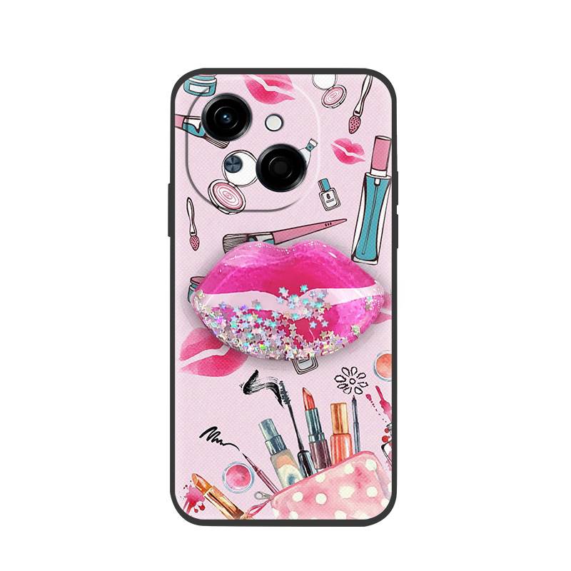 protective Rotatable stand Phone Case For Tecno POP9 4G/Spark GO 1/KL4 Waterproof TPU Skin feel silicone Glitter Durable