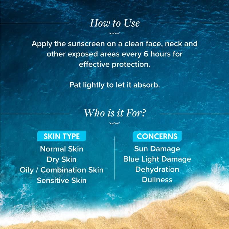 Aqualogica Hydrate+ Feuchtigkeitsspendendes Sonnenschutzmittel LSF 50 PA+++ 50g für das Gesicht Blaulichtschutz Männer Frauen