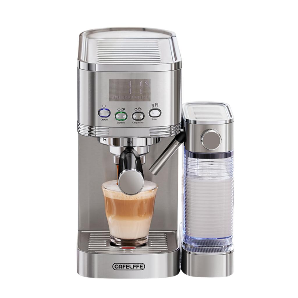 Electric Coffee Machine with Milk Frothing System 3 Temperature Adjustable 20Bar Pre-brew Coffee