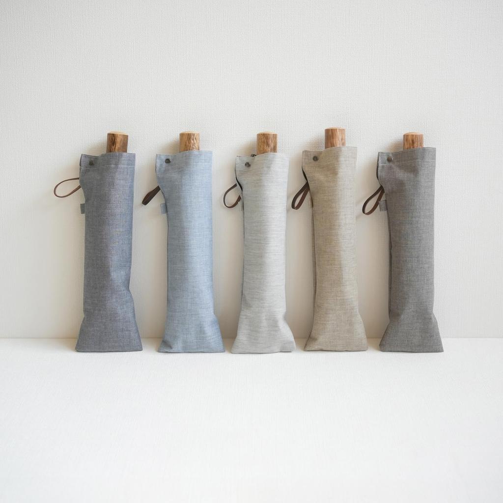 Made In Organic Cotton Folding Umbrella for All Weather Light 8 Light Over UV Over Heat Chambray Shade by Komiya Shoten Japan, Conditions, 2-way