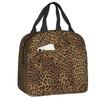 Borse Termiche Pranzo con Stampa Leopardo per Donne Pelle Animale Riutilizzabile Cooler Termico Cibo Pranzo Scatola Pranzo Lavoro Scuola Viaggio