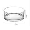 Small Short Round Glass Vase Clear Hydroponic Container for Lotus Pennywort Patio Side Table Home Decor
