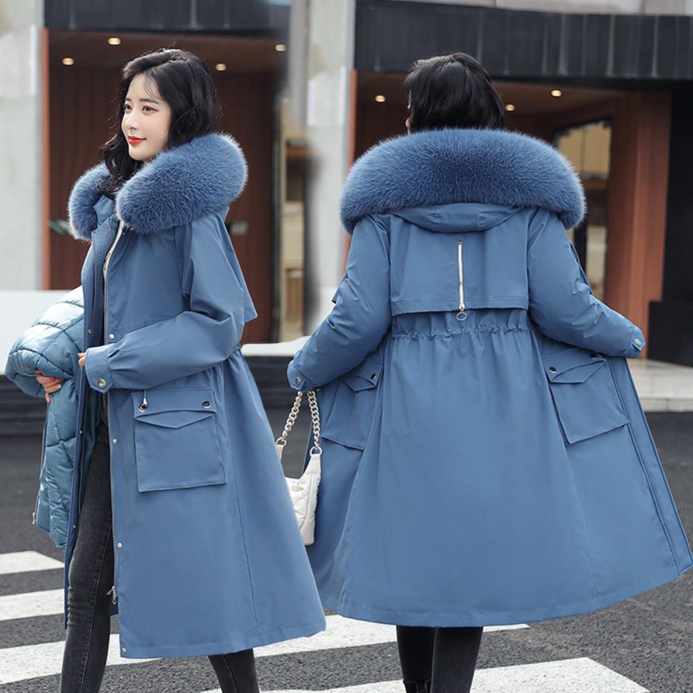 Winter liner can be removed, big fur collar slim and thin cotton-padded clothes, student cotton-padded jacket tide