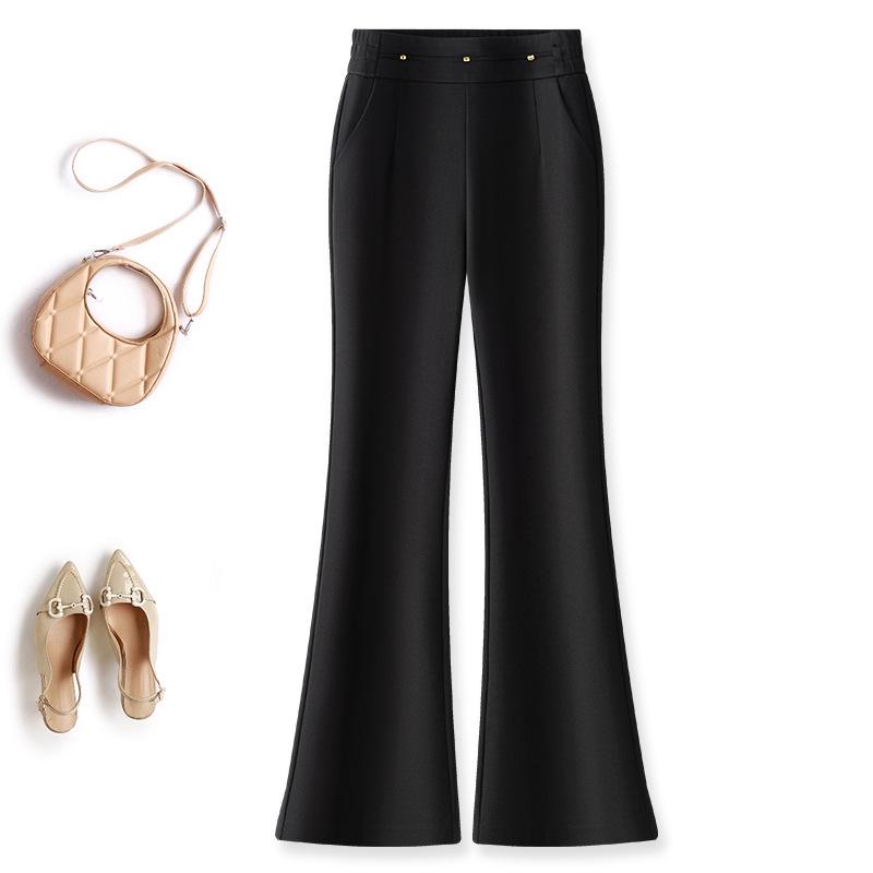 

Black High-Waist Slimming Fishtail Flare Pants - Autumn 2025 Collection 29 чёрный