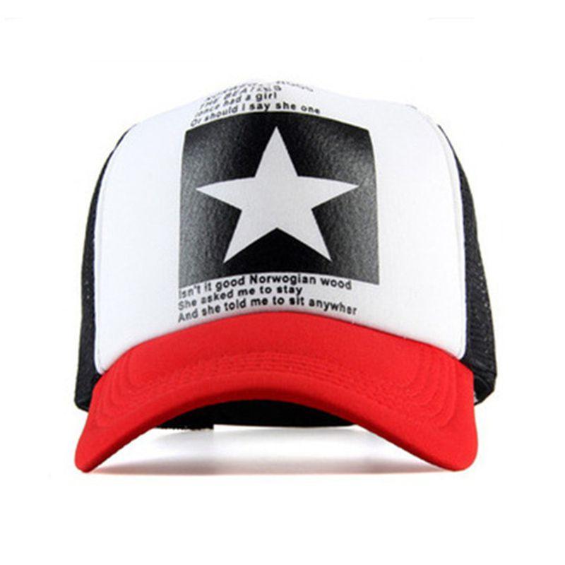 Șapcă de baseball elegantă din plasă pentru bărbați și femei cu imprimeu stea mare și potrivire ajustabilă