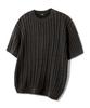 TRILLION Vintage Washed Cable Half Sleeve Knit [Black]