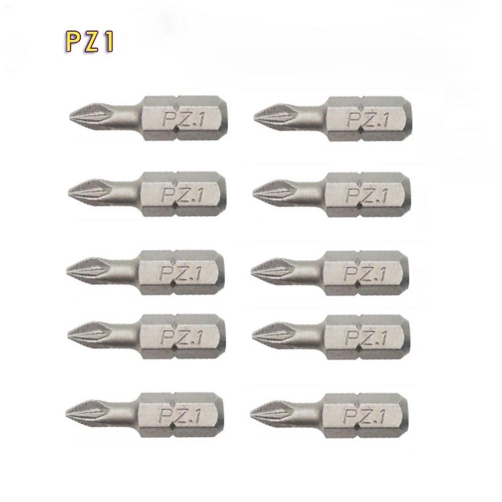 10pcs 25mm Anti Slip25655 Electric Hex Shank 562555Screwdriver Drill Bit Set Hex Shank Screw Driver Bit PH1 PH2 PH3 PZ1 PZ2 PZ3