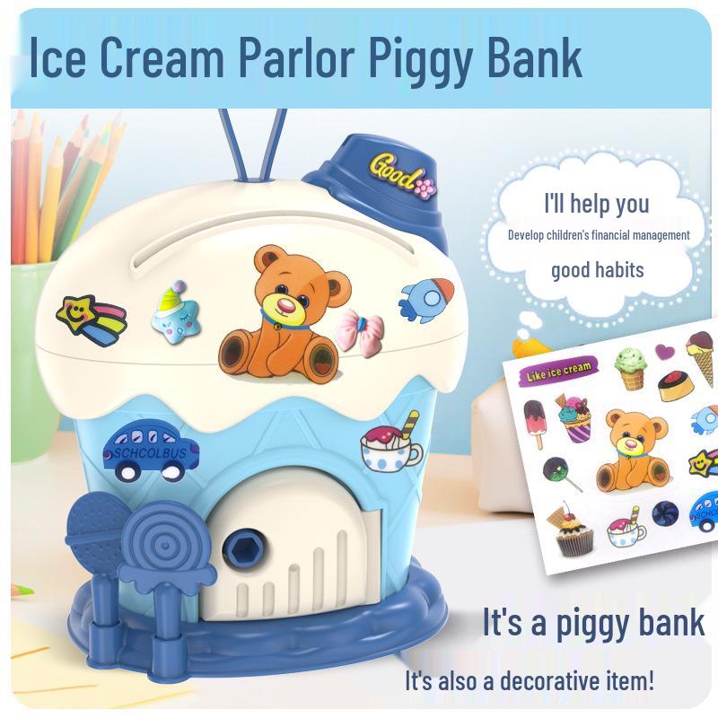 2026 Stylish DIY Piggy Bank with Stickers – Large Capacity Safe Box Toy for Kids