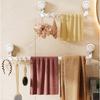 No-Drill Suction Cup Bathroom Towel Rack with Storage Shelf