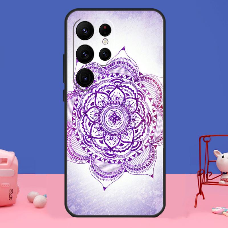 Indian Floral Henna Mandala Case For Samsung Galaxy S23 S24 Ultra S21 S22 Plus Note 20 Note 10 S8 S9 S10 S20 FE Cover