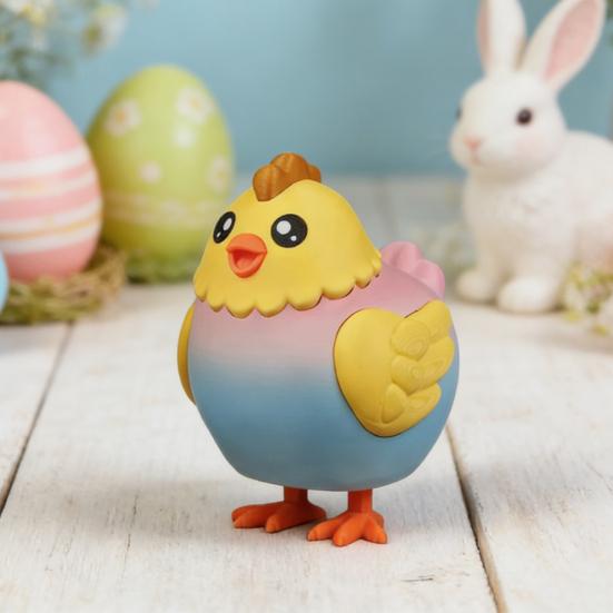 Schokoladen-Ei-Legende-Hühnchen Süßigkeiten-Spender Maschine 3D-gedruckt Niedliches Tier Süßigkeiten-Spender Schreibtisch-Dekoration für Osterkorb-Füller Party-Mitgebsel