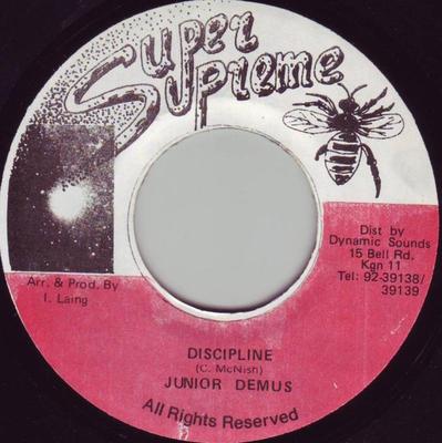 7inch Record JUNIOR DEMUS - Discipline NONE Super Supreme 1994 Jamaica Reggae, Ska & Dub Used