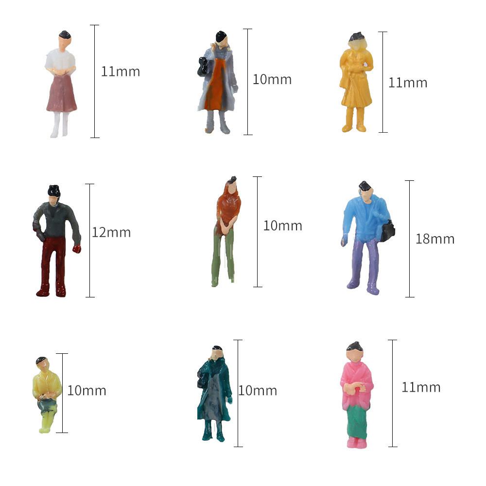 Colorful Plastic Miniature Figurine Models Set Of 100 In 1 To 200 Scale For Collectors