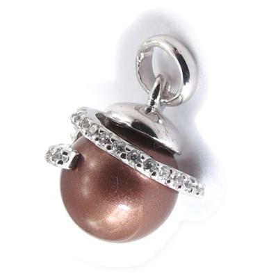 [J9385] - Brown 'Sissi' Silver Pendant