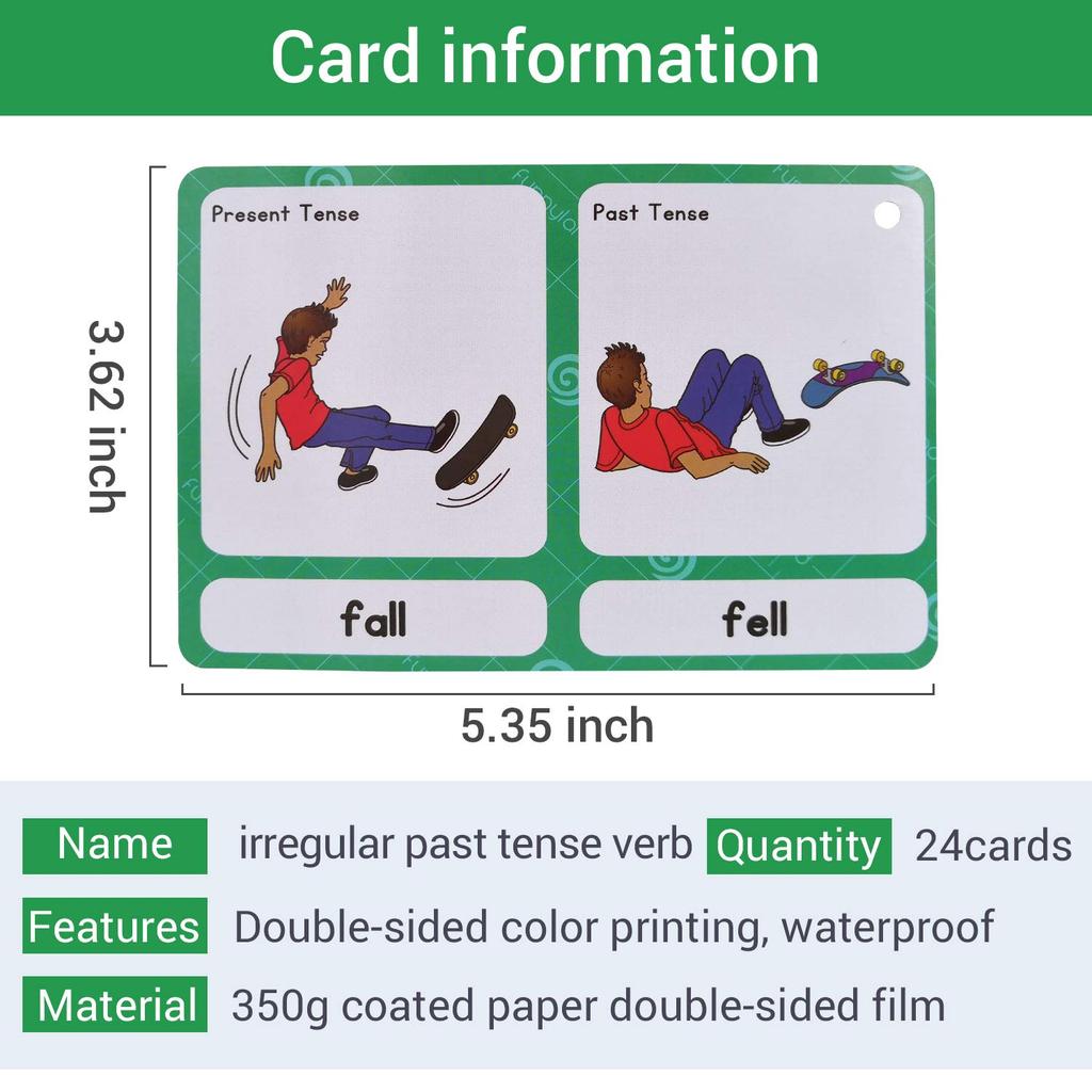 Zwttey Irregular VerbsPlural NounsComparisonVerb Tenses 4 Themes English Flashcards Vocabulary Pocket Cards Grammar Educational Learning Aid
