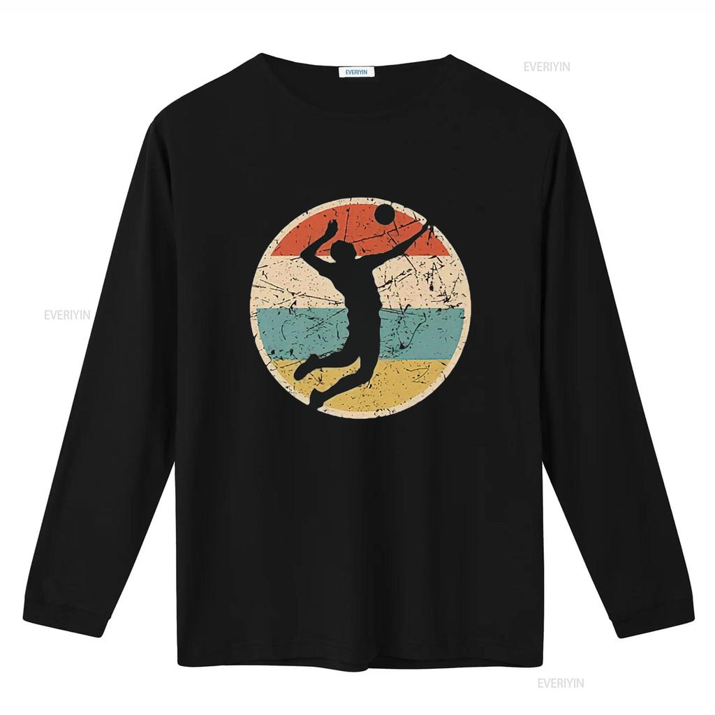 Mens Volleyball Player Team Fun Retro Vintage Colors Cool T Shirt Black M Vintage Washed Slightly Fashion Unisex Graphic Homme