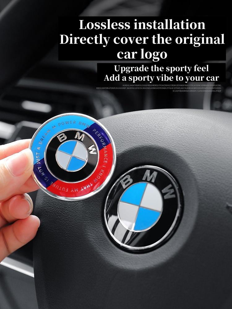 45MM Auto Lenkrad Abzeichen Emblem Aufkleber Auto Styling Für BMW 1 3 5 7 Serie M Performance M3 M5 F01 F20 F10 F13 F16 F34 E84