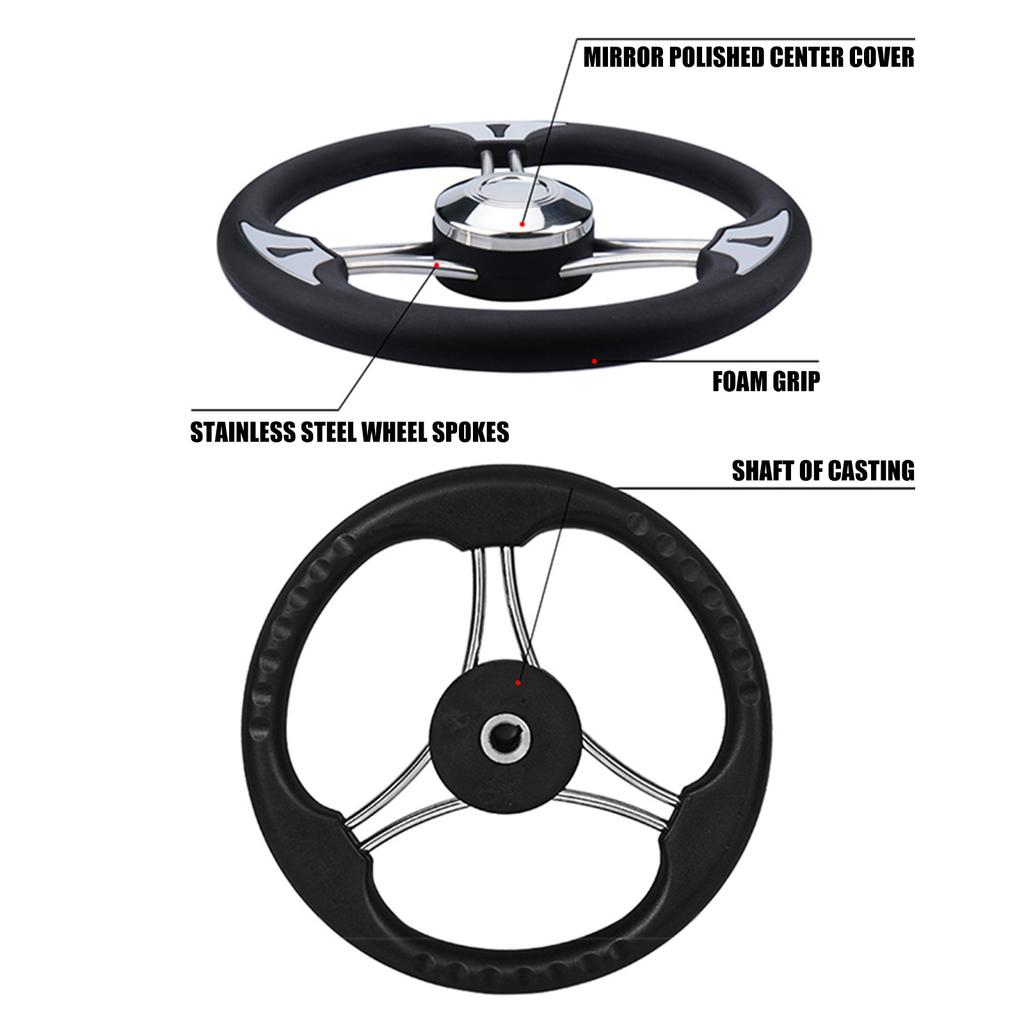 13.5inch Universal Stainless Steel Steering Wheel Without Knob Replacement Marine Accessories Boat Steering Wheel
