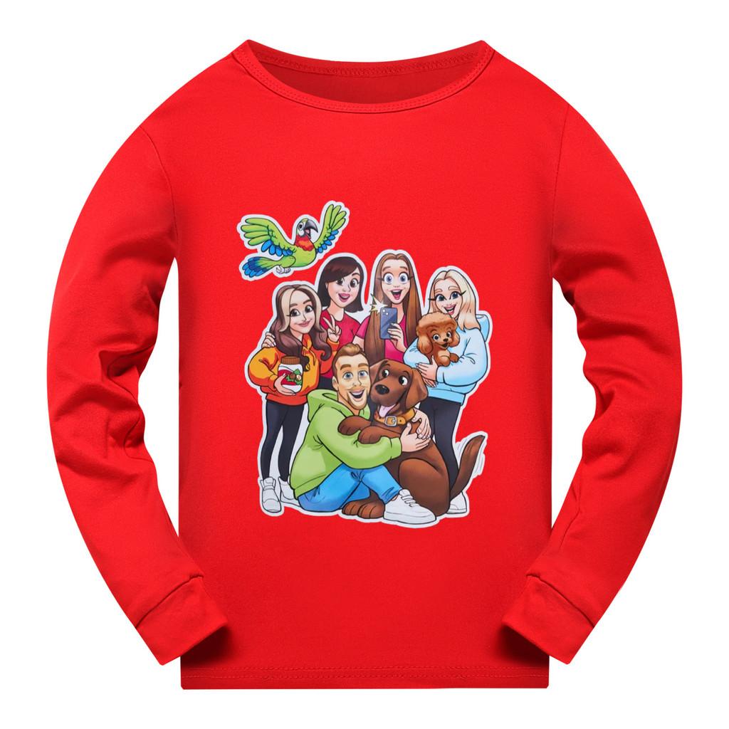 5641 Fashion Kids Girls Double Bubble Printed Long Sleeves Round Neck T-Shirt Top