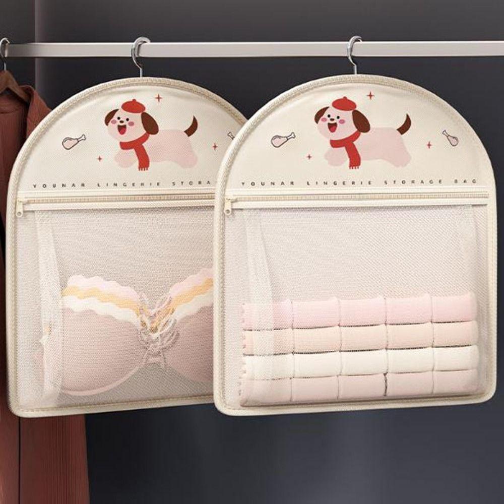 Cartoon Socks Storage Hanging Bag 1/2/3 Layer Hanging Mesh Bag Clothing Storage Bags  Dormitory