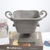 Vintage American Tall Flower Pot Cast Iron Wide Mouth Vase Living Room Decor Photo Prop