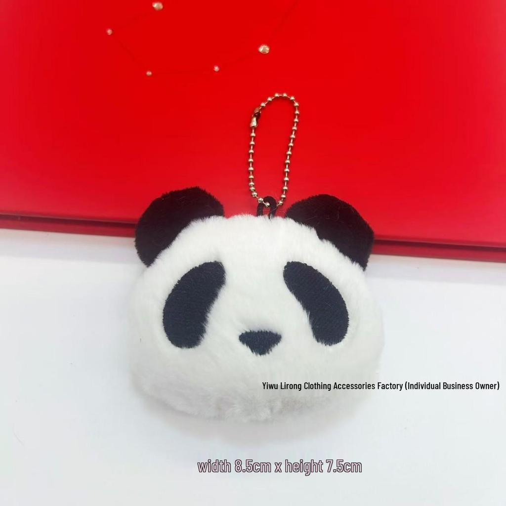Cute Big White Panda Plush Pendant - Cartoon Brooch & DIY Backpack Decoration