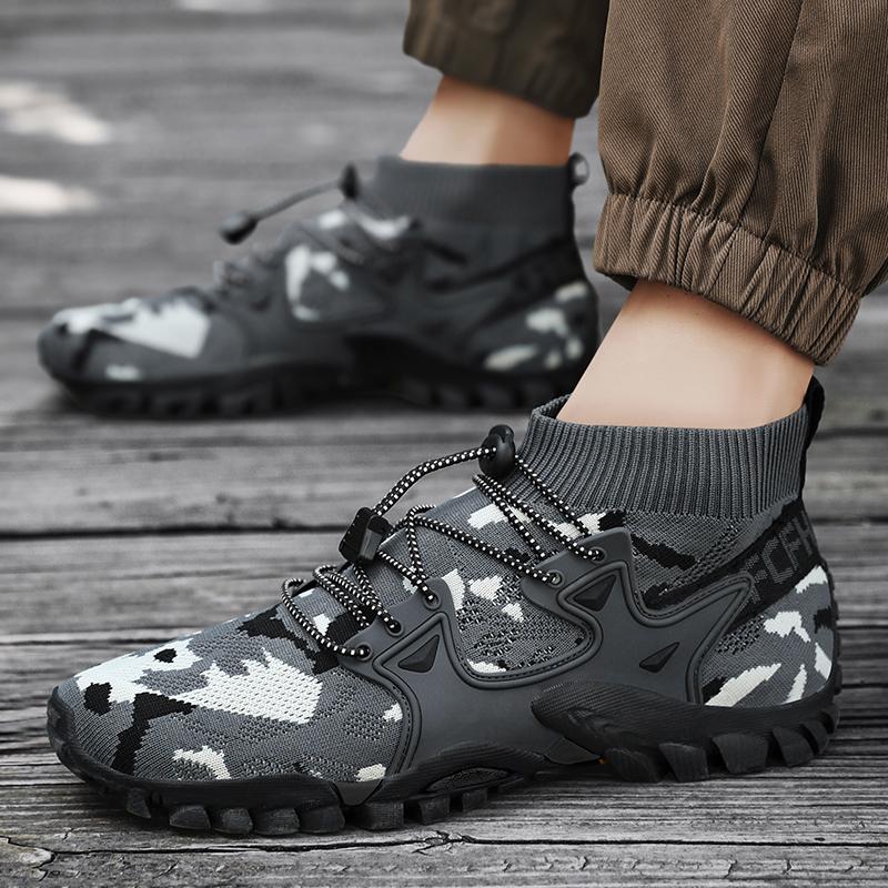 

Дышащие, быстросохнущие и износостойкие походные ботинки для мужчин и женщин, походные ботинки двойного назначения для воды и суши 44 серый