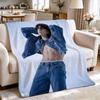 Stylish Man Yellow Jacket Portrait Pattern Blanket Warm Comfortable Fleece Blanket For Living Room Office Nap Lightweight Home Decor Halloween Gift