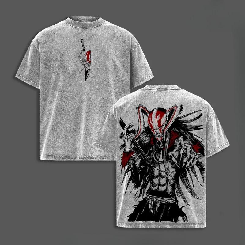 

Kurosaki Ichigo BLEAC Футболка Вінтажна Прана Oversize Футболка Для Чоловіків Унісекс Одяг З Коротким Рукавом Чиста Бавовна Футболки Топи XXL