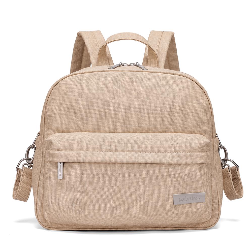 

Soboba Stylish Diaper Backpack for Women Solid Fashion Waterproof Large Capacity Multi-funcional Nappy Changing Bag with 2 Strap хакі