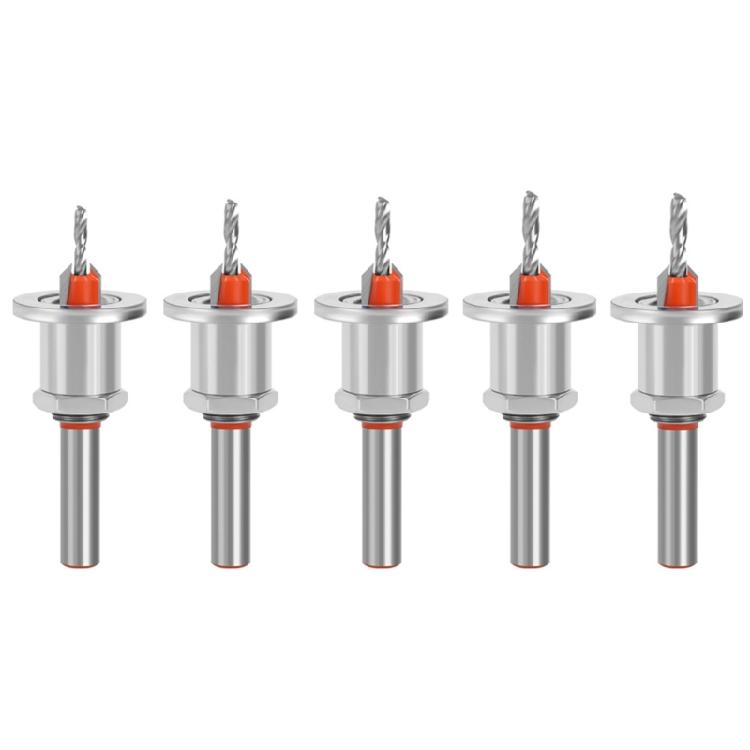 

5Pcs Adjustable Depth Countersink Drill Bit Limit Taper Hole for Woodworking Compatibles with Electric and Hand Drills