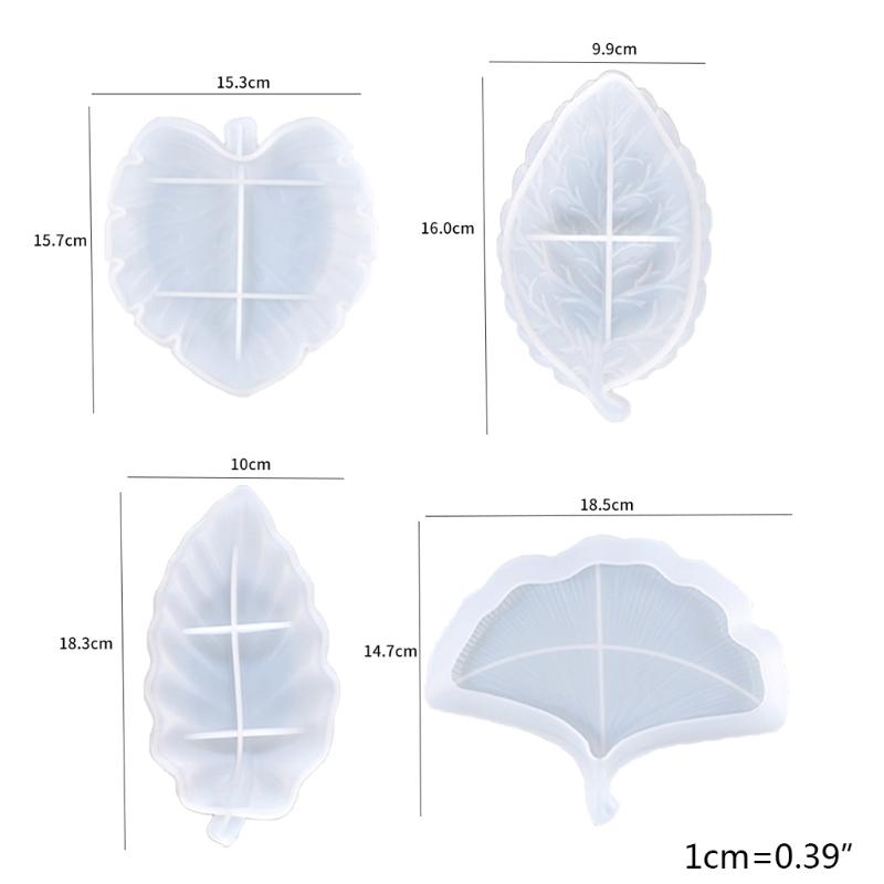 Tray Coaster Resin Mold Serving Board Mold Leaf Shaped Fruit Tray DIY Mold Tea Tray Organizer Box Dish Silicone Mold