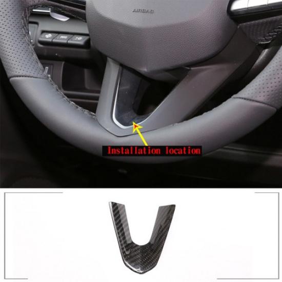 Real Carbon fiber Steering Wheel Decoration Cover Trim For Cadi-llac CT5 20-