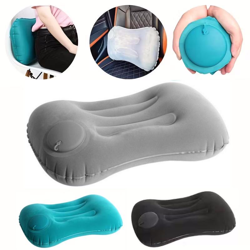 Comfortable Inflatable Pillow Portable Compressible Neck Waist Cushion Ultra Soft Pillow Suitable for Camping Travel Car Use