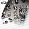 Factory Sale Loose Moissanite Round Shape Ball Beads Lab Grown Diamond Stones White Blue Black DIY Jewelry Making