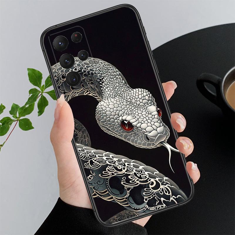 Snake Art Funda Phone Case For Samsung Galaxy S25 S24 S23 S22 S21 Ultra S24 S23 S22 S21 S25 Plus S24 S25 FE