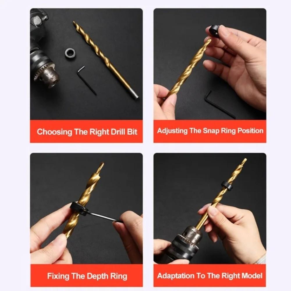 Hexagonal Handle Step Drill Bit Stop Collar Reaming Tool  Inclined Hole Drilling