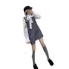 French Bow Lace-up Long-sleeved Shirt Woolen Vest Dress Women's Autumn New Fashion Suit Trendy