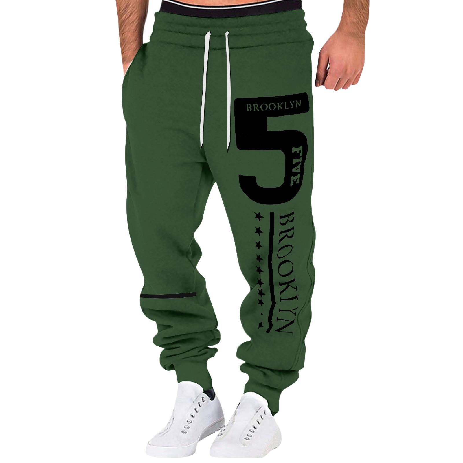 

Мужские модные брюки с буквенным принтом, повседневные брюки, спортивные брюки XL зелёный