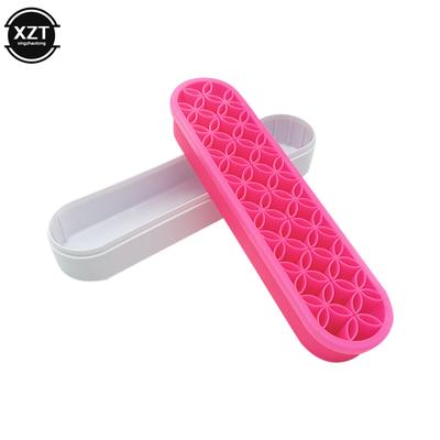 Shelf Makeup Brush Holder Nail Pen Holder Display Stand Rack Brush Storage Case Silicone Organizer Drying Shelf For Makeup Brush