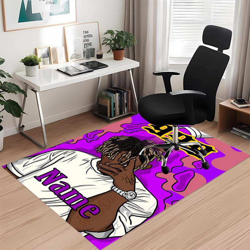 Custom Name Juice WRLD Printed Carpet, for Office Chair Living Room Bedroom Kitchen Room Decor Gifts.