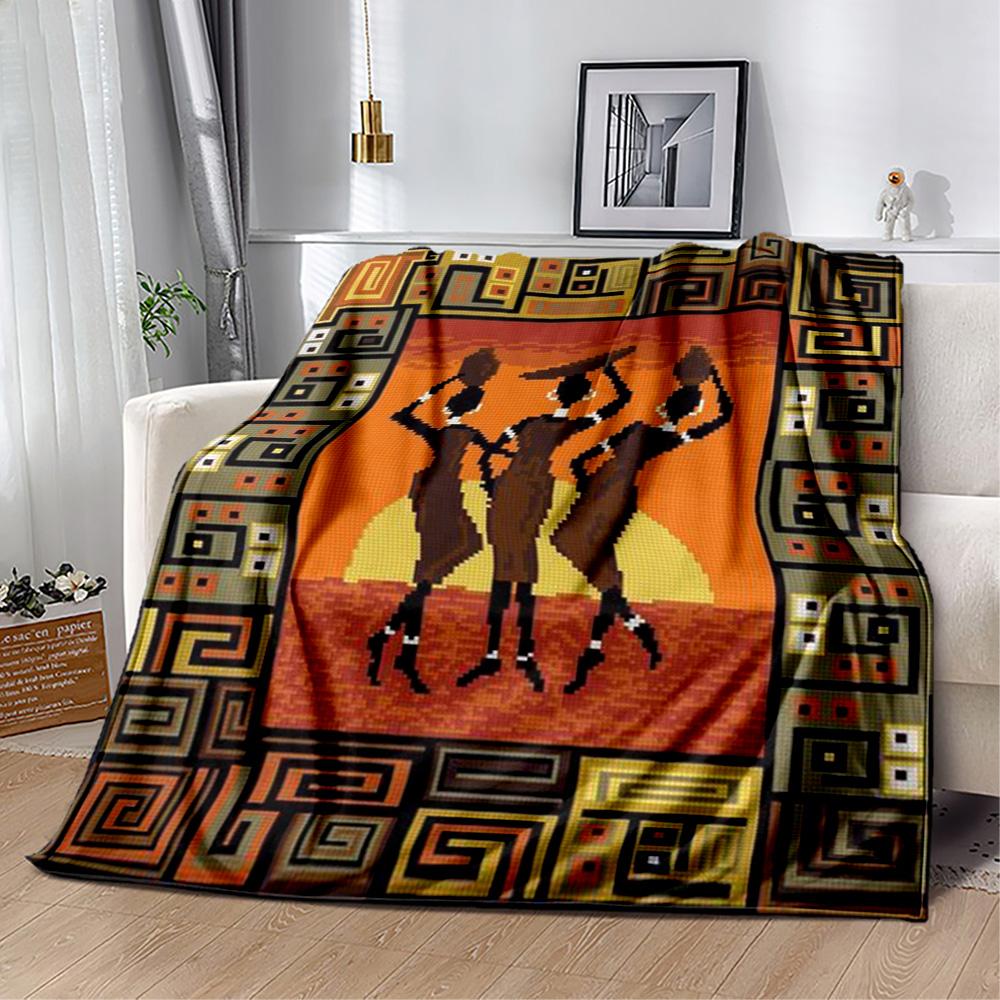 African Style Blanket Durable Comfort Perfect for Couch Chair Seaside Four Seasons Multipurpose Digital Print Gift for Travel Home Birthdays
