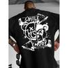 Europäische Größen Herren Grafik-T-Shirt - Lockerer Schnitt Rundhalsausschnitt Sommer Kurzarmhemd, SMILE & ENJOYE Bären-Design, Street Graffiti Stil, Modetrend