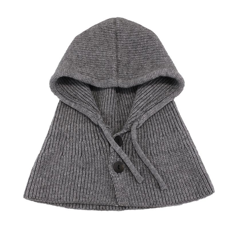 Korean Balaclafa Hat Women's Autumn and Winter Hat Scarf Integrated Outdoor Warm Ear Protection Wool Knit Hat