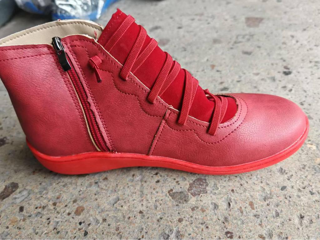 Nowe europejskie i amerykańskie damskie buty śnieżne z płaską podeszwą, sznurowane, w dużych rozmiarach, z krótkiej bawełny.