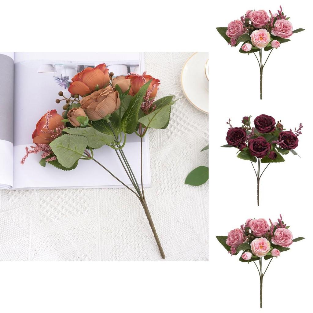 Elegant Peony Artificial Flower Topiary With Realistic Look For Interior Decoration