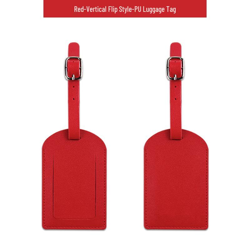 Customizable Soft PU Leather Luggage Tag with Logo and Travel Info Slot