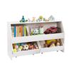Toy Storage Organizer, Wooden Kids Bookshelf with Storage, Toy Storage Cabinet with 2 Mobile Drawers, Kids Storage Organizer for Bedroom, Nursery,