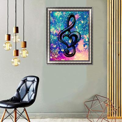 Pintura de Diamantes 5D DIY Notas de Colores Set de Punto de Cruz Bordado Completo con Diamantes Mosaico Artístico Imagen de Pedrería Decoración Regalo